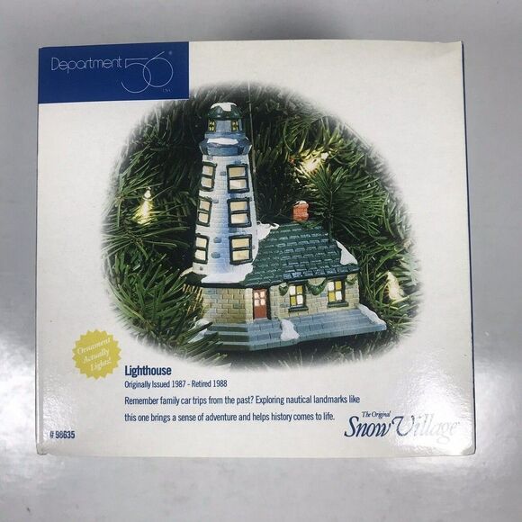 Department 56 Lighthouse Snow Village Lighted Ornament 98635 Retired - Picture 3 of 9